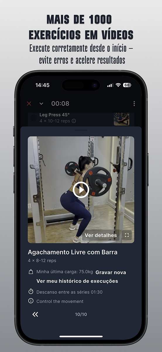 Interface do Endor Fitness para atletas independentes - Tela 3